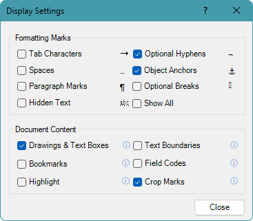Display Settings improvements