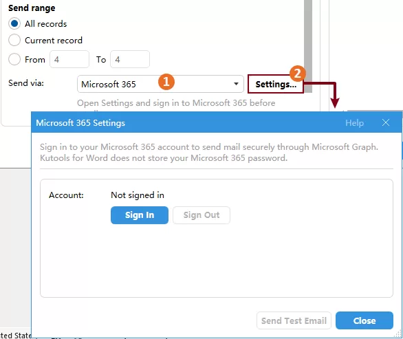 how to send emails via Microsoft 365
