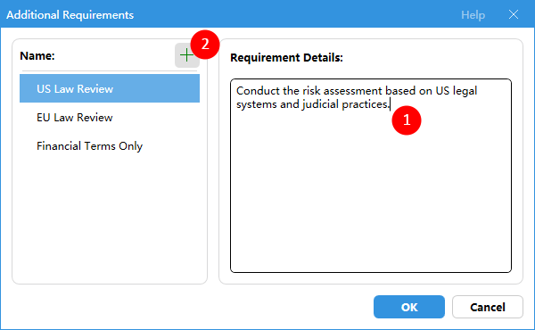 Additional Requirements list