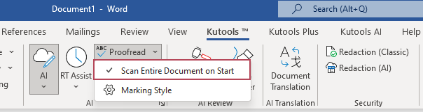 Turn Scan Entire Document on Start on or off