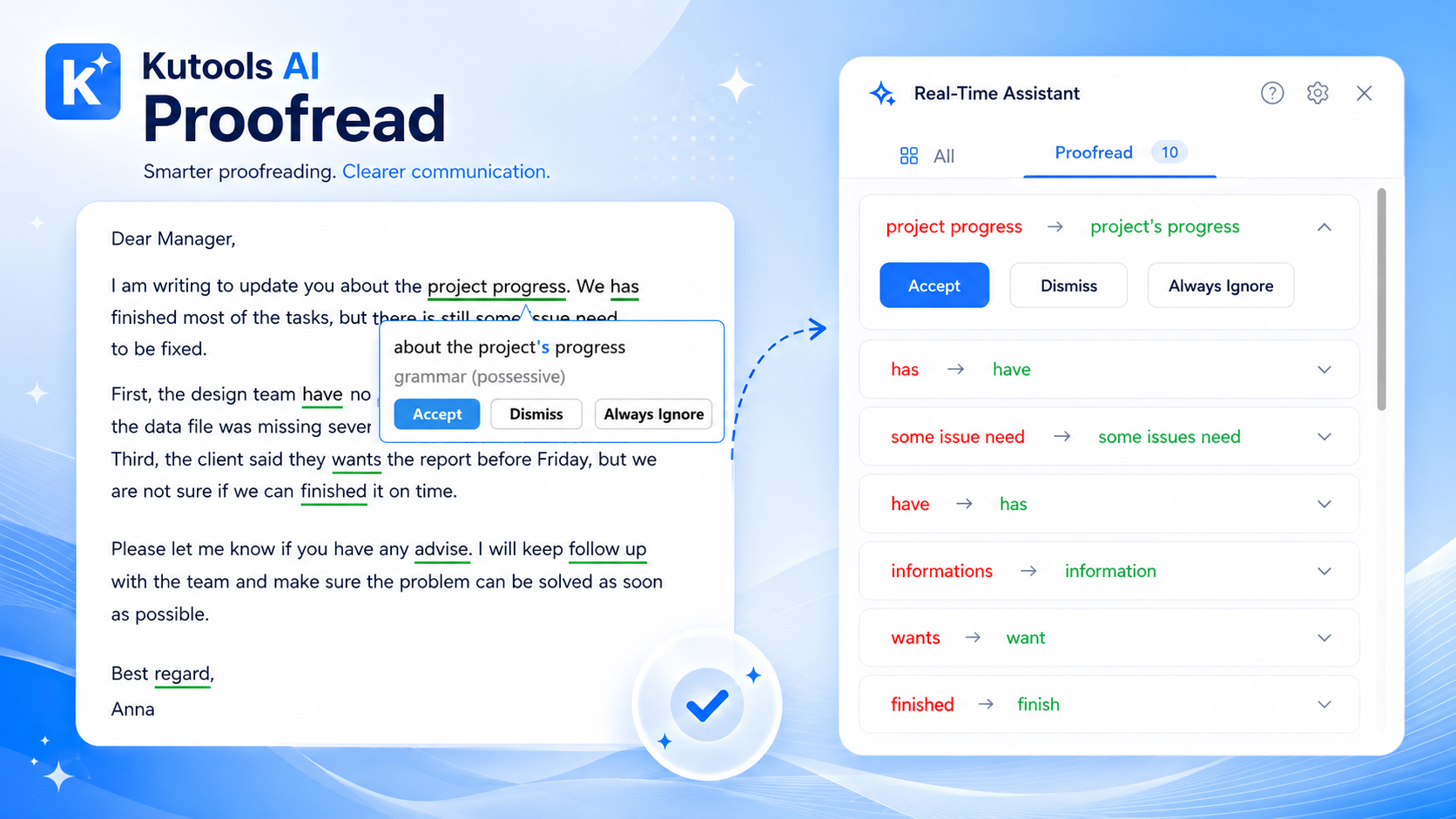 Check Grammar with AI Suggestions