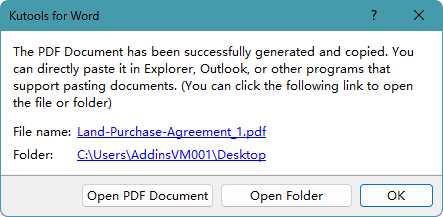 Kutools for Word dialog