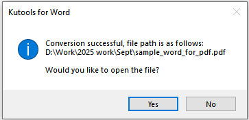 Kutools for Word dialog