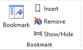 Kutools tab Bookmark group