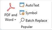 Kutools tab Popular group