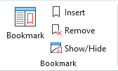 Kutools tab Bookmark group