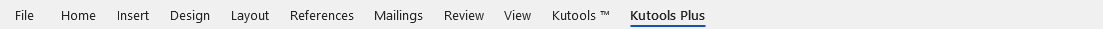 Kutools Plus tab