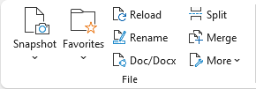 Kutools Plus tab File group