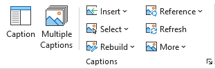 Kutools Plus tab Captions group