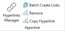 Kutools Plus tab Hyperlink group