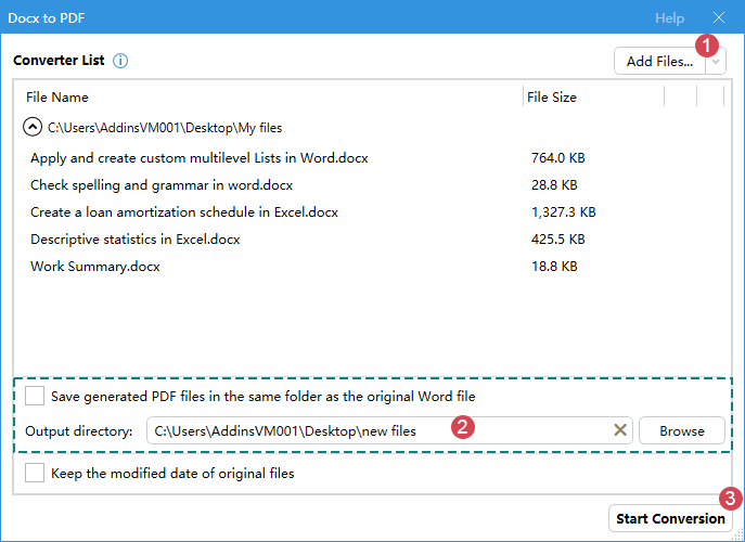 Convert DOCX to PDF
