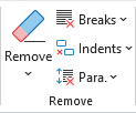 Kutools tab Remove group