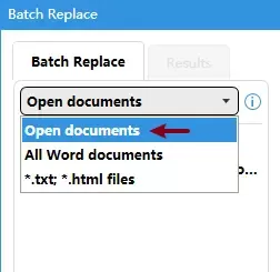 a screenshot of selecting open documents