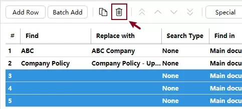 a screenshot showing how to remove rules