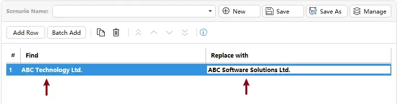 a screenshot of adding find and replace rule