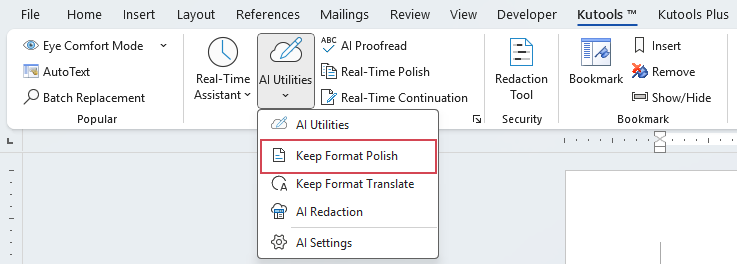 a screenshot showing how to enable the Polish Dcoument feature