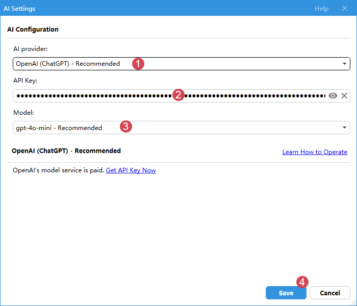 a screenshot showing how to configure the API Key