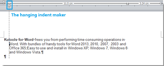 how to set hanging indent in word