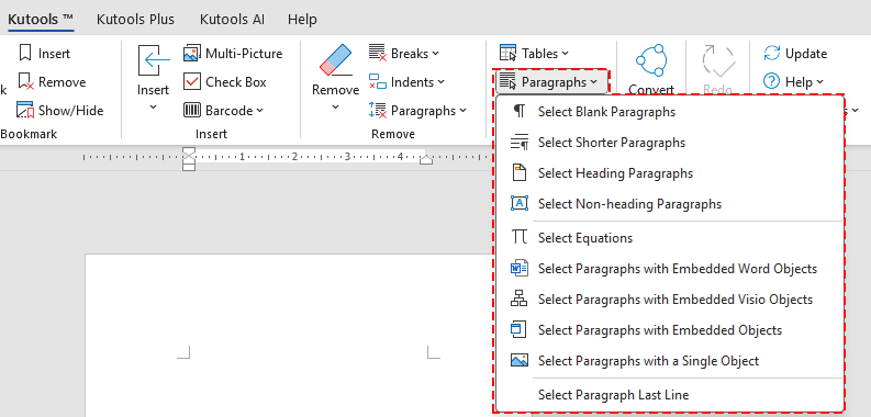 kutools-select-paragraphs