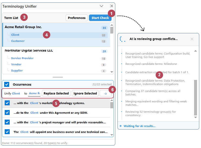 A quick at-a-glance look at how Term Unifier works