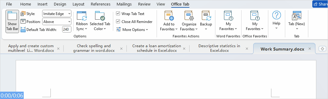 enable office tab