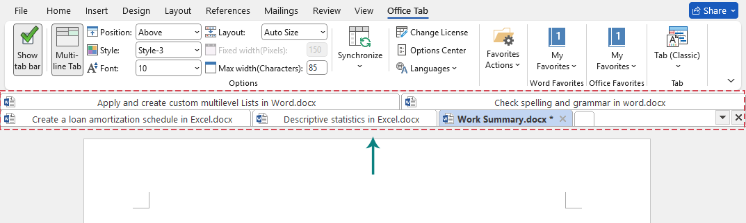 classic office tab