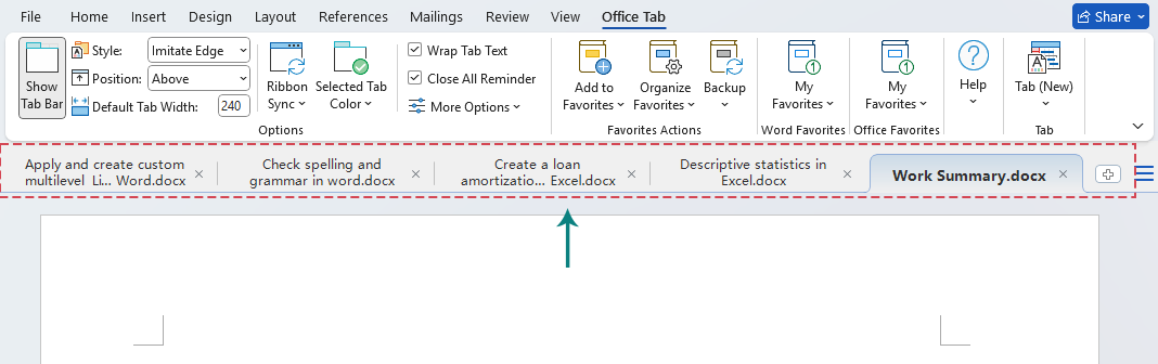 new office tab