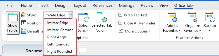 adjust tab style