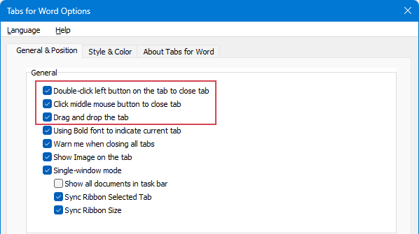 check the options in office tab center