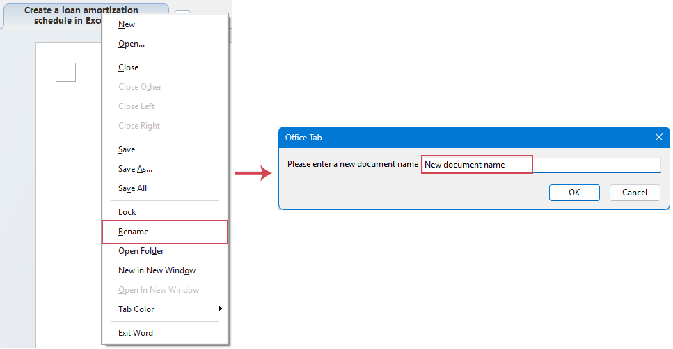 right click to select rename