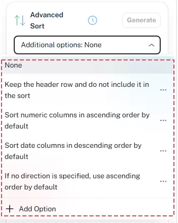Additional options