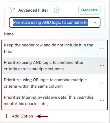 choose an additional option