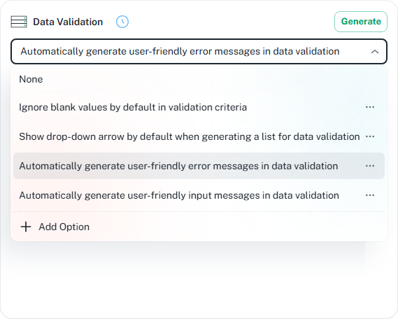 Additional options