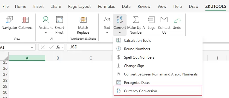 enable Currency Conversion tool