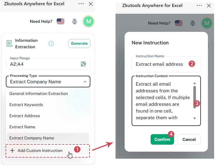 add custom extraction rule