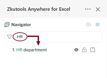 a screenshot showing how to search in navigator