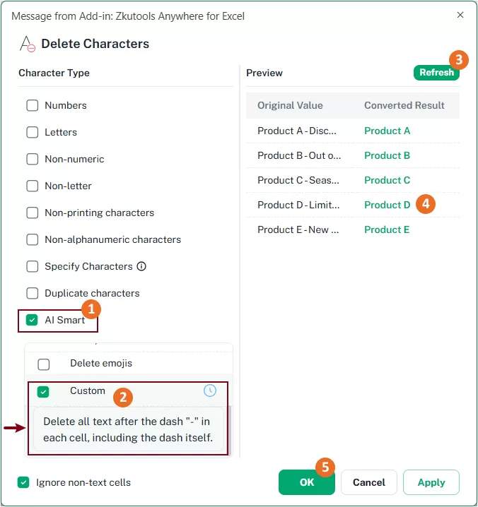 a screenshot showing how to create a custom AI rule
