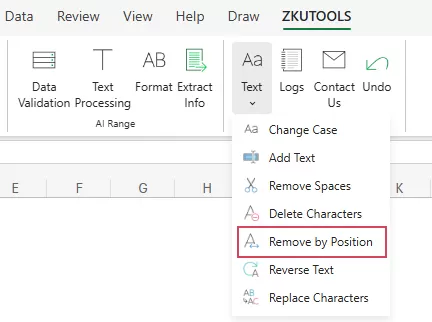 go to click Remove by Position